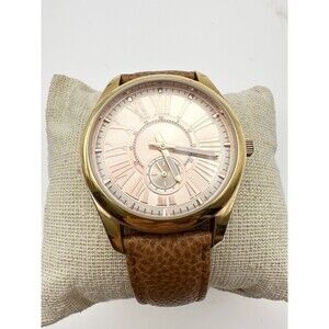 Bronzo Italia Rose Gold Roman Numeral Pebble Leather Watch